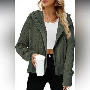 NWOT Olive Green Hooded Jacket